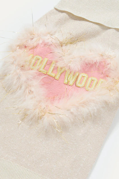 Dog Turtleneck Sweater with Heart Detail