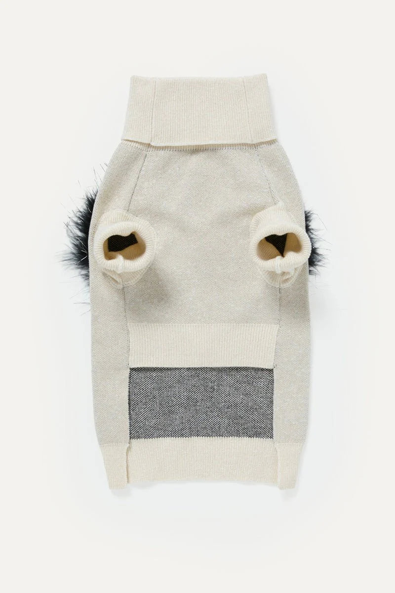 Dog Turtleneck Sweater with Heart Detail