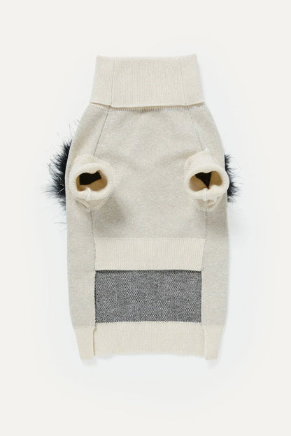 Dog Turtleneck Sweater with Heart Detail